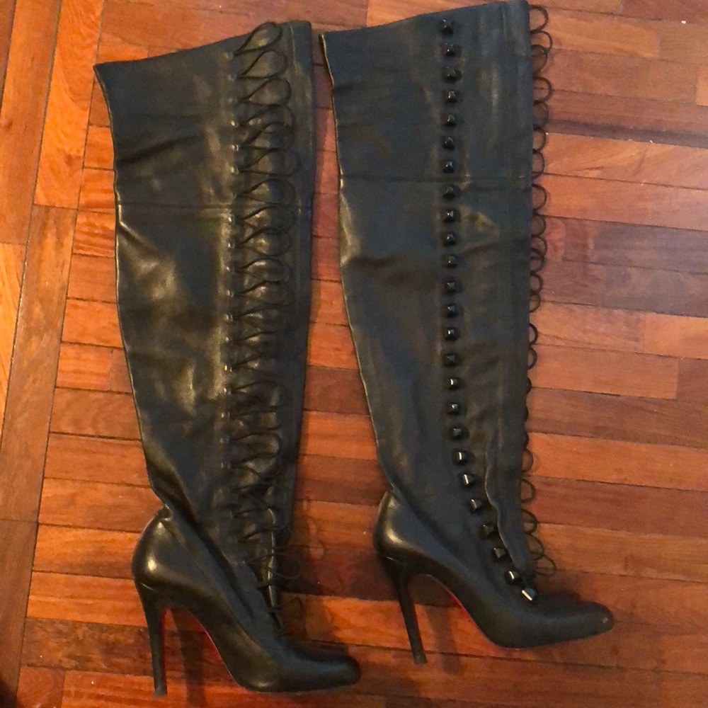 Christian Louboutin over the knee leather boots